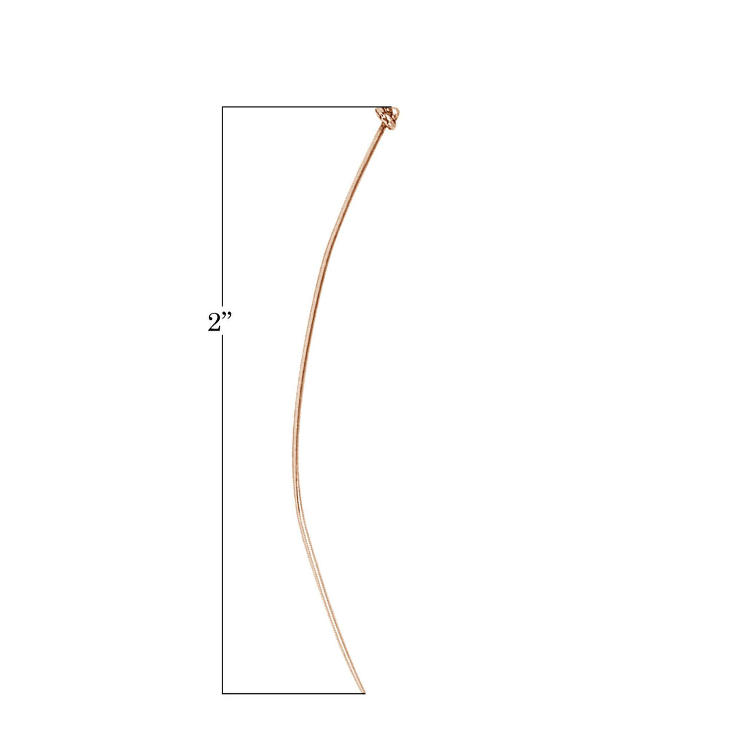 Handcrafted cone head pin with rose gold overlay over copper made in India for wholesale jewelry use.