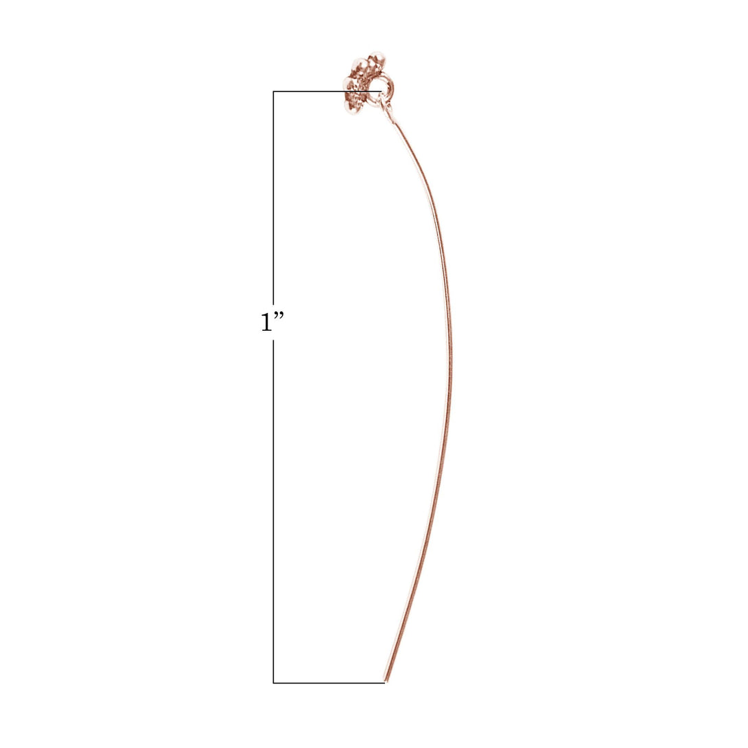 Handcrafted rose gold overlay over copper decorative cluster head pin made in India for wholesale jewelry use.