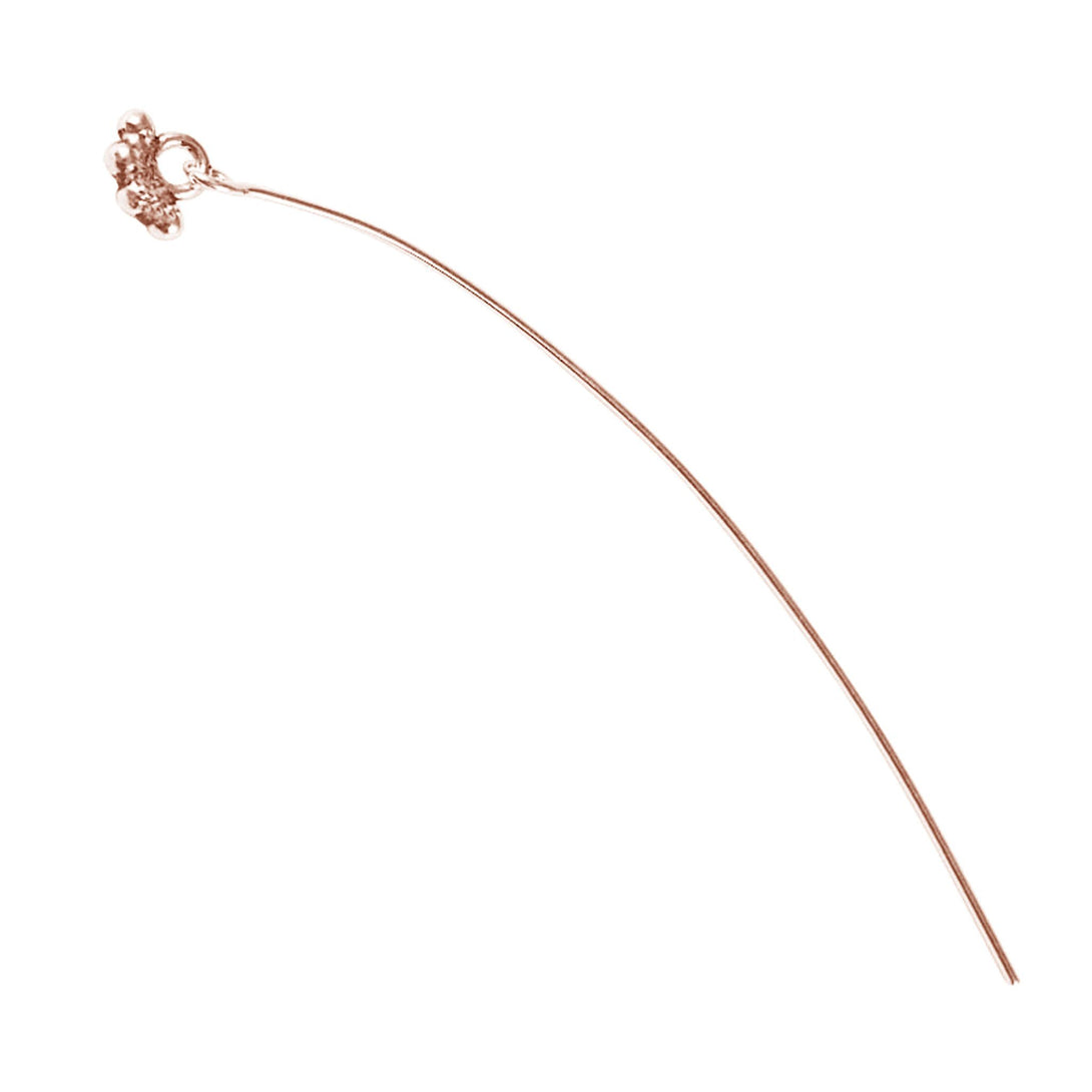 Handcrafted rose gold overlay over copper decorative cluster head pin made in India for wholesale jewelry use.
