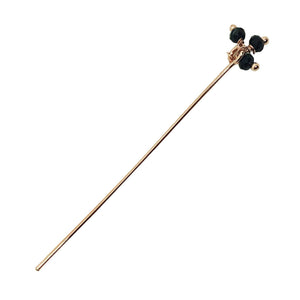 Handcrafted rose gold overlay over copper cluster pin with black crystal quartz made in India for wholesale jewelry making.
