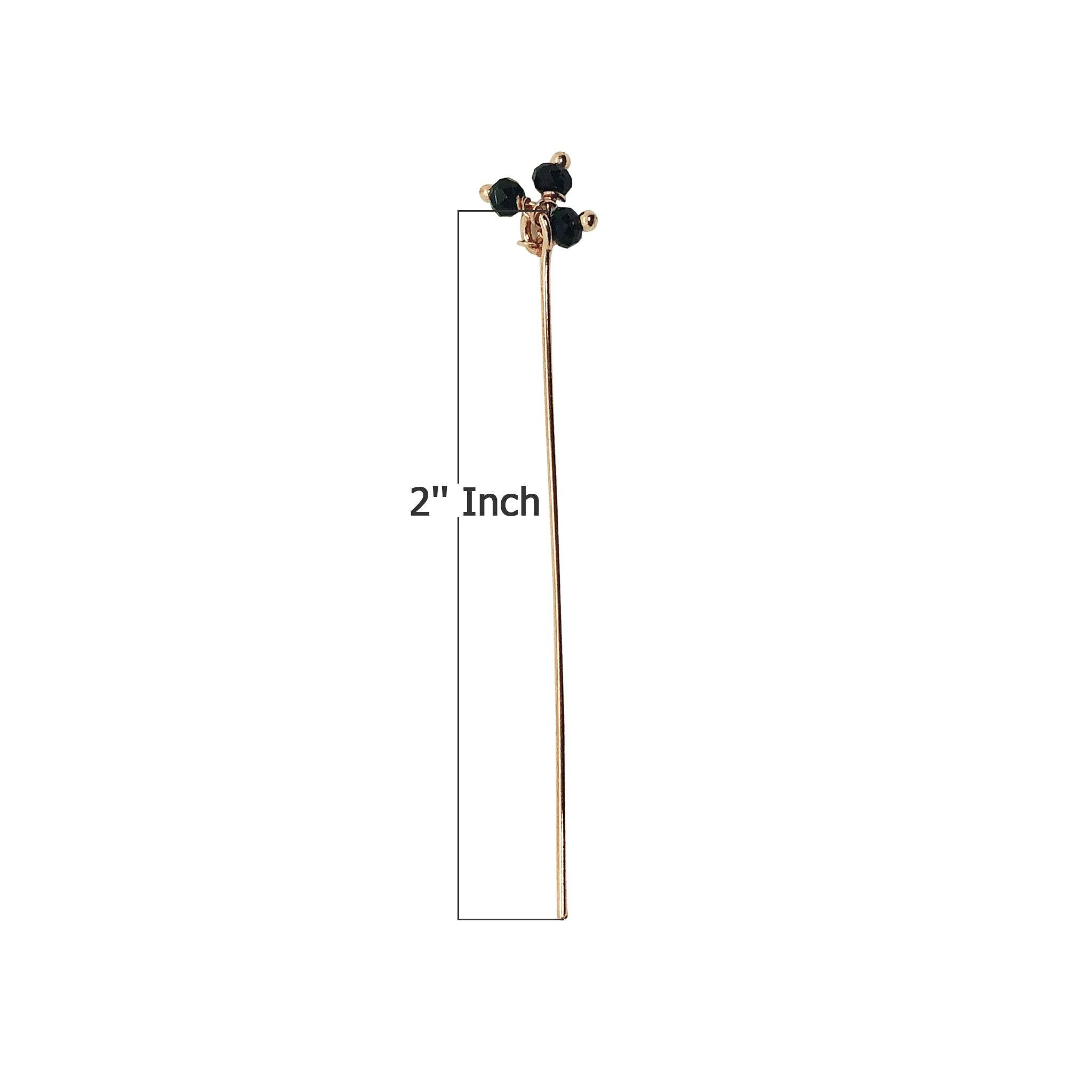 Handcrafted rose gold overlay over copper cluster pin with black crystal quartz made in India for wholesale jewelry making.