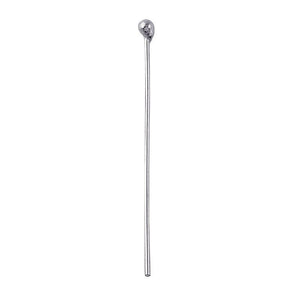 Handcrafted silver overlay over copper ball head pin made in India for wholesale jewelry manufacturing.
