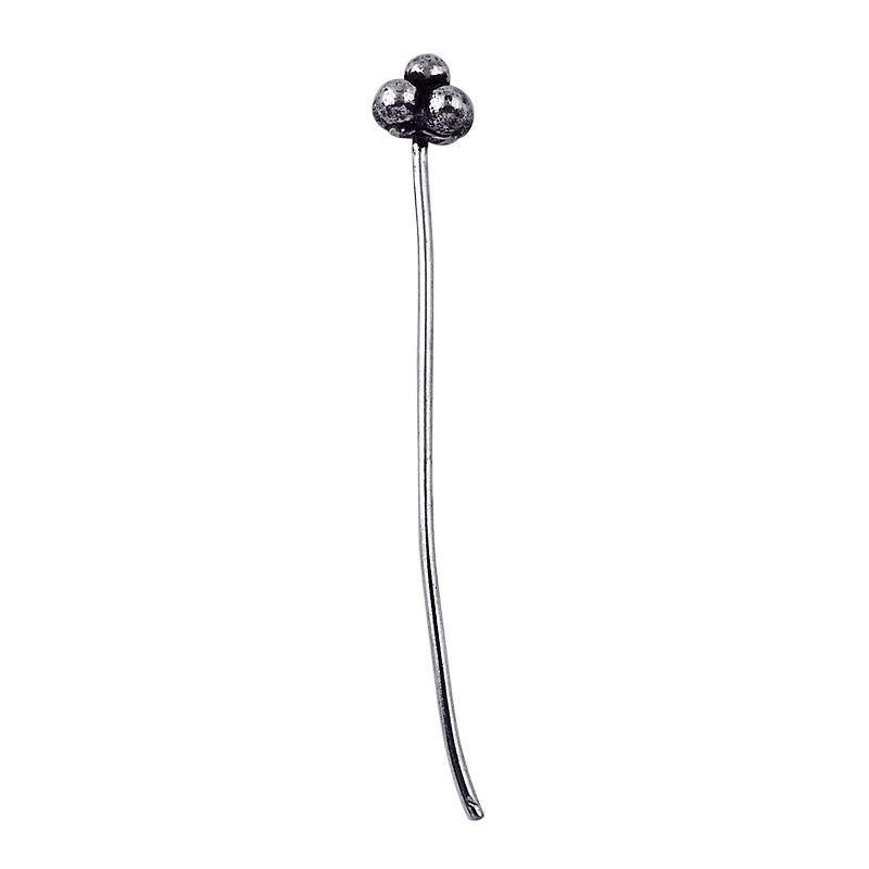 Handcrafted silver overlay over copper triple-ball head pin made in India for wholesale jewelry manufacturing.