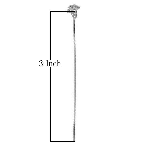 HPSF-108-3" Silver Overlay 22 Gauge Head Pin wonderfully Simple and Elegant head pin With Granulated Ring Beads Bali Designs Inc 