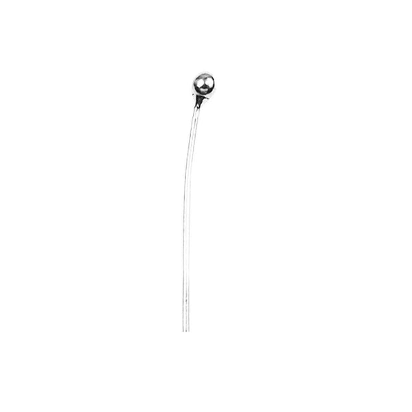 HPSF-114-1''-2MM Silver Overlay 22 Gauge Head Pin A basic and useful head pin with a ball tip and an oxidized black finish. Beads Bali Designs Inc 