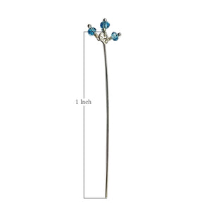 Silver overlay over copper headpin with blue crystal quartz beads handcrafted in India