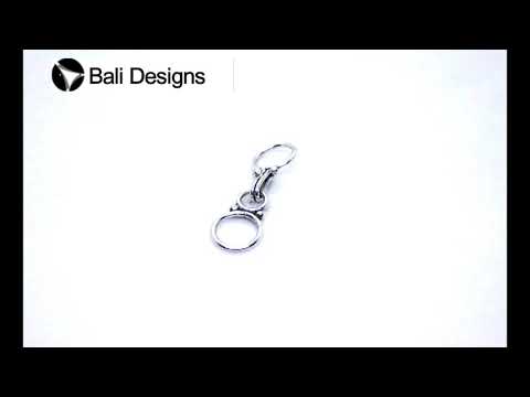 Silver overlay over copper clasp hook handcrafted in India with oval ring design and polished finish