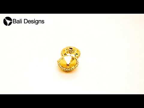 Round decorative bead caps with rope-edge border made from 18K Gold Overlay Over Copper, handcrafted in India for wholesale jewelry use