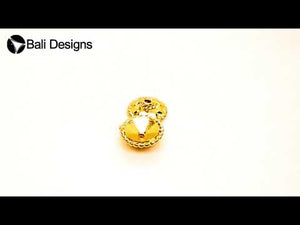 Round decorative bead caps with rope-edge border made from 18K Gold Overlay Over Copper, handcrafted in India for wholesale jewelry use