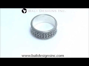 Sterling Silver handcrafted braided pattern ring wholesale from Bali, Indonesia with oxidized rope detailing