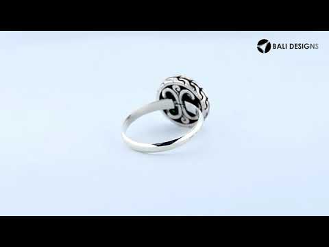 Sterling Silver Round Shape Designer Statement Ring With Abalone Shell For Wholesale