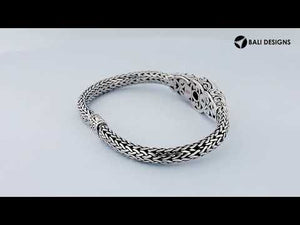 Wholesale Sterling Silver With 18K Gold Pearl Woven-Chain Bracelet With Heart Accents