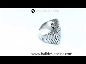 Sterling Silver Designer Square Pattern Oxidized Ring For Wholesale Jewelry Buyers.