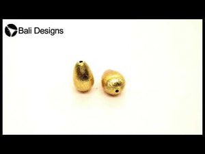 Textured Gold Overlay Teardrop Bead With Brushed Finish
