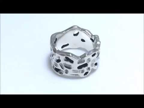 Sterling Silver handcrafted beautiful pattern ring wholesale from Bali, Indonesia with polished and oxidized finish