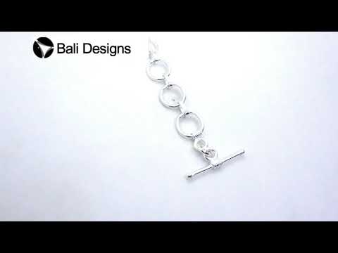 Silver Overlay chain toggle clasp with multiple oval links and bar-and-ring closure, handcrafted in India for wholesale jewelry findings.