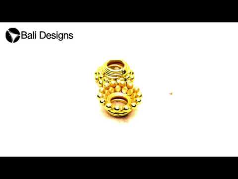 18K Gold Overlay Over Copper handcrafted rope design bead cap with a polished circular textured finish, handcrafted in India.