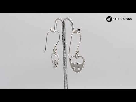 Wholesale Sterling Silver Sleek Open-Heart Tapered Drop Earrings With Bright Polish And Balinese Craftsmanship