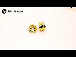 18K Gold Overlay Over Copper handcrafted jewelry bail and cap set, artisan pendant finding from India for wholesale jewelry supply