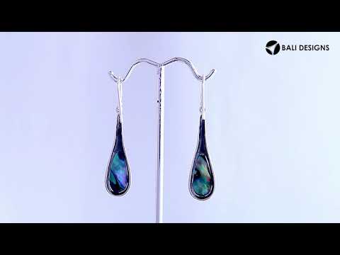Sterling Silver Teardrop Earrings With Turquoise Shell