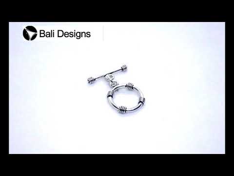 Silver Overlay textured toggle clasp with round ring and wire-wrapped accents, wholesale jewelry finding for bracelets and necklaces.