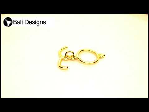 18K gold overlay grooved toggle clasp wholesale, handcrafted jewelry clasp supplier from India for necklaces and bracelets.