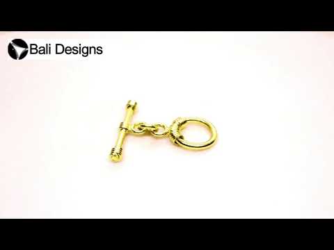 18K gold overlay wire-wrapped toggle clasp with polished finish, handcrafted in India, designed for wholesale jewelry making supplies.