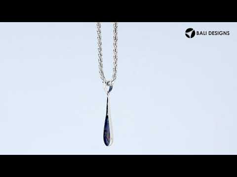 Wholesale sterling silver teardrop pendant with Abalone Shell inlay, handcrafted Bali 925 silver jewelry for bulk orders