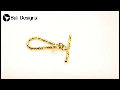 18K Gold Overlay Rope Teardrop Toggle Clasp handcrafted in India for bulk jewelry
