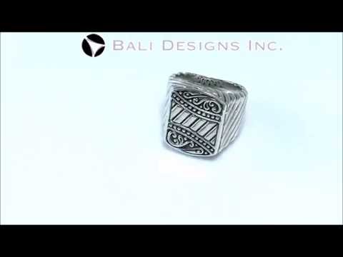 Sterling Silver Oxidized Beautiful Simple Designer Ring With Balinese Engraving.