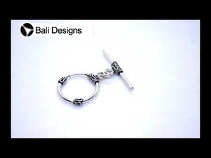 Silver Overlay ornate oval toggle clasp in bulk, handcrafted in India – decorative loop and bar design for jewelry making supplies.