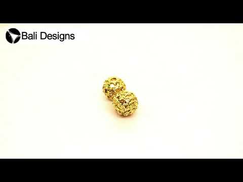 Handcrafted round textured bead with 18K Gold Overlay Over Copper from India