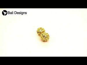 Handcrafted round textured bead with 18K Gold Overlay Over Copper from India