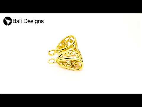 Handcrafted Heart Openwork Pendant Bail With Bottom Loop Made With 18K Gold Overlay Over Copper For Jewelry Making Wholesale Collection