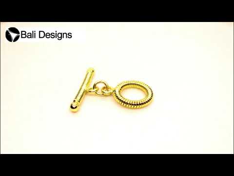 18K Gold Overlay Spiral Round Toggle Clasp handcrafted in India wholesale