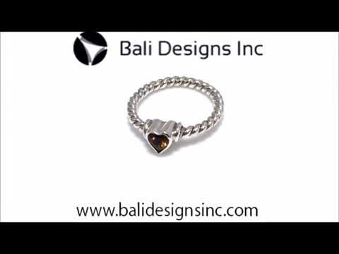 Wholesale Sterling Silver Citrine Quartz Heart Rope Ring – 925 Silver Jewelry From Bali