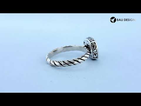 Wholesale Sterling Silver With 18K Gold Diamond Square Minimal Mandala Ring With Balinese Detailing.