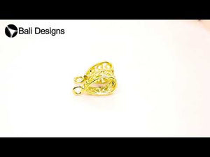 Handcrafted Heart Openwork Pendant Bail With Bottom Ring Made With 18K Gold Overlay Over Copper For Jewelry Making Wholesale Collection