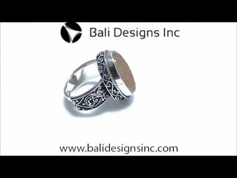 Sterling Silver Druzy Quartz Oval Balinese Engraved Luxury Statement Ring With Polished Finish.
