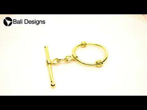 18K Gold Overlay Round Toggle Clasp with wire detailing, handcrafted in India
