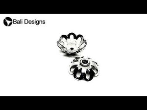 Antique silver overlay over copper bead cap handcrafted in India for wholesale jewelry making
