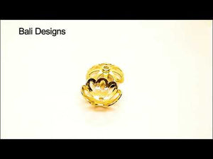 18K Gold Overlay floral bead caps over copper handcrafted in India for wholesale jewelry making