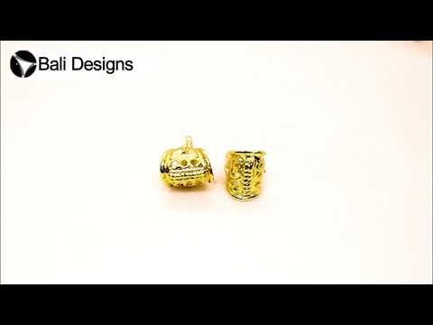 18K Gold Overlay Over Copper textured jewelry bail and cap, handcrafted artisan pendant finding from India for wholesale jewelry supply