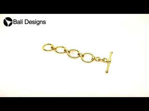 18K Gold Overlay Multi-Link Toggle Clasp with polished golden finish, handcrafted in India