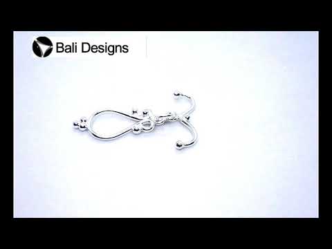 Silver Overlay toggle clasp with teardrop loop and swirl detailing, handcrafted jewelry finding for wholesale buyers, handcrafted in India.