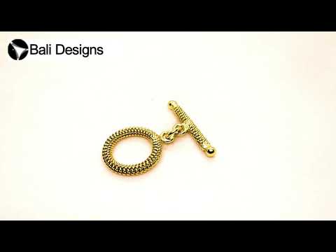18K gold overlay rope design toggle clasp wholesale, handcrafted in India, bulk jewelry findings for bracelets and necklaces.