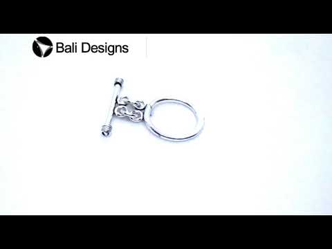 Silver Overlay round toggle clasp with swirl connector design, handcrafted jewelry finding for wholesale buyers, handcrafted in India.