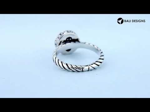 Wholesale Sterling Silver With 18K Gold Diamond Round Minimal Mandala Ring With Balinese Detailing.