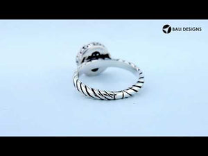 Wholesale Sterling Silver With 18K Gold Diamond Round Minimal Mandala Ring With Balinese Detailing.