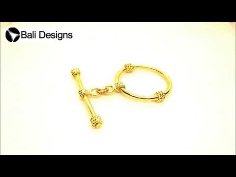 18K Gold Overlay Rope Knot Toggle Clasp with polished golden finish, handcrafted in India